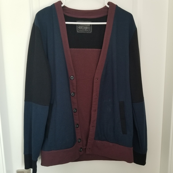 Navy and magenta colourblock cardigan - Picture 1 of 6